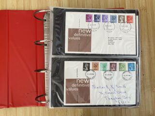 Stamp Album Full of 157 Definitive Value First Day Covers From 1980 - 1985 2