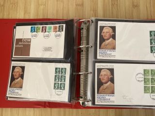 Stamp Album Full of 157 Definitive Value First Day Covers From 1980 - 1985 3