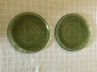 Set Of Two Vintage Anchor Hocking Soreno Avocado Green 10 " Dinner Plate