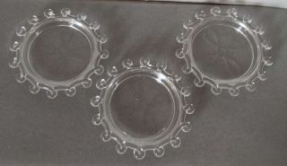 Set Of 3 Vintage Heisey Lariat Glass Coasters