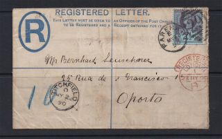 Lot:35372 Gb Qv Registered Cover To Oporto 22 May 1890 From Fareham