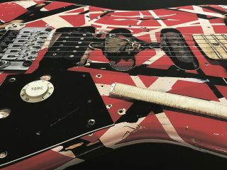 The Frankenstrat Wall Art Van Halen Vh Eddie Guitar 3 Feet Wide Close Up Photos