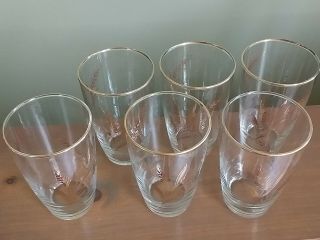 Vintage Libbey Gold Wheat Glasses Set Of 6 4 3/4 