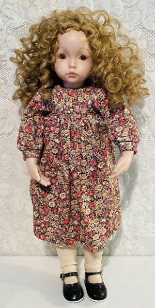 1991 Expressions Dianna Effner 19 " Porcelain Doll Emily Ooak Sue S.  Blonde Hair
