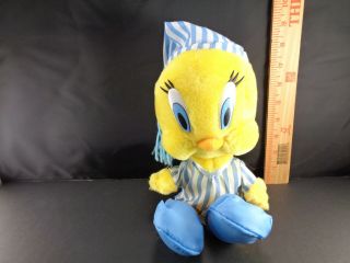 Looney Tunes Tweety Bird Blue Pajamas Plush Stuffed Animal Toy Doll Warner 16 "