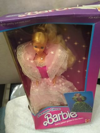 Vintage 1985 Mattel Dream Glow Barbie Never Opened Nrfb 2248 Box Bad