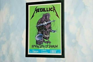 Metallica Framed A4 `harvester Of Sorrow 1988 Single Band Rare Poster