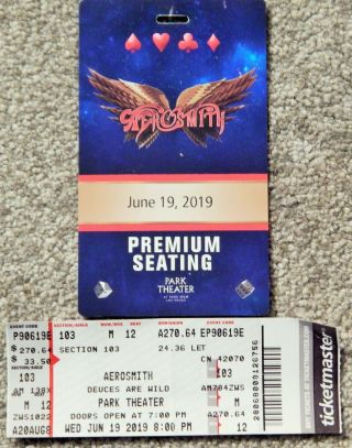 Aerosmith Premium Seating 3 - D Credential/ Tix June 19 2019 Park Theater Vegas