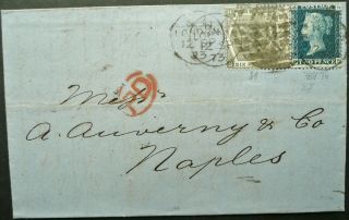 Gb 12 Sep 1873 Qv Cover W/ 8d Rate To Naples,  Italy - See