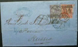 Gb 26 Apr 1865 Qv Cover W/ 10d Rate From Dundee To Pernau,  Russia - See