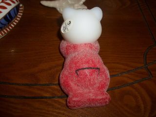 Fenton Hand Painted bear frosted reddish pink with hollies.  Has tags. 2