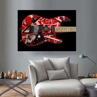 Vh Frankenstrat Wall Art Van Halen Eddie Guitar 3 Feet Wide Close Up Photos