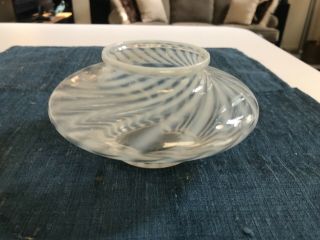 Vintage 6 3/4 " Fenton Glass White Opalescent Swirl Spiral Optic Vase