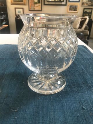Vintage 6 5/8 " Waterford Giftware Cut Crystal Footed Round Vase