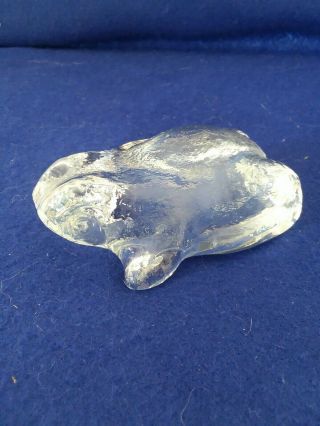 Clear Glass Lead Crystal Frog Figurine / Paperweight