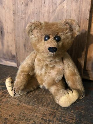 Small Loved Antique Jointed Mohair Teddy Bear