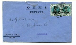 Gb 1901 Qv Pair ½d.  “i.  R.  Official” Ohms Newcastle - Upon - Tyne To Whitley Bay