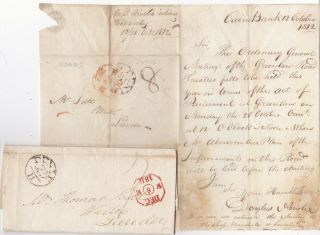 1811/12 2 X Duns Circ Mileage Pmk Letters Thomas Scott At Lauder Roads Meeting