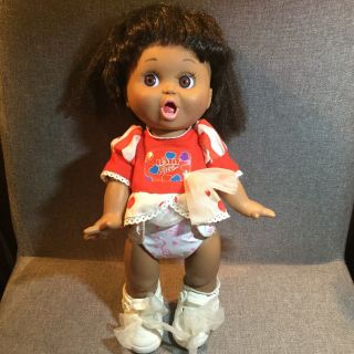 Vintage So Surprised Susie African American Baby Face Doll Galoob 1990