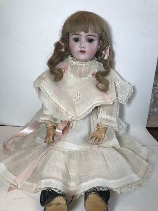 24 " Handwerck 69 - 12x - 4 Bisque Doll With Sleep Eyes & Compo Body W/crack