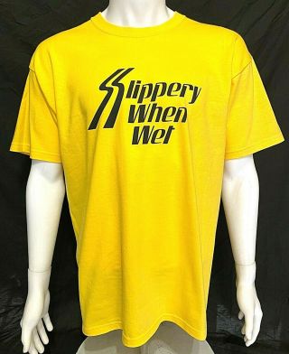 Bon Jovi - Slippery When Wet - Official T - Shirt (l) Og Merch.  Jon