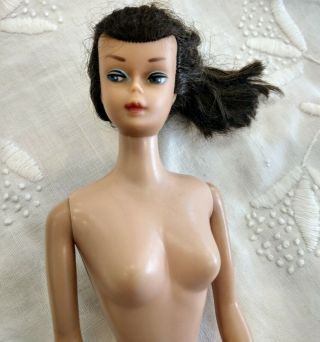 Vintage Midge Barbie 1958 Mattel Doll W/ Brown Long Hair No Freckles