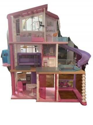 Barbie Dreamhouse With Pool,  Slide,  Elevator.  Some Small Accessories Missing