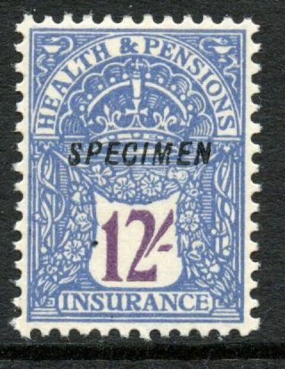 Gb Great Britain Revenue 1925 Health & Pensions 12/ - Blue & Purple Specimen