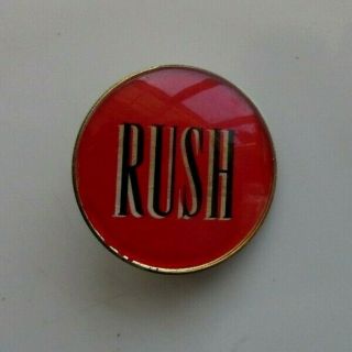 Rush Name Logo Vintage Metal Pin Badge From The 1980 