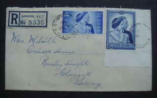 Great Britain 1948 Silver Wedding Registered First Day Cover