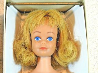 Barbie: VINTAGE Blonde STRAIGHT LEG MIDGE Doll w/Box & Later Issue Longer Hair 2