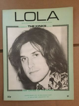 Ray Davies,  The Kinks Vintage Sheet Music " Lola "