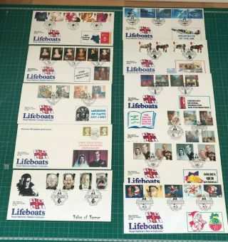 11 X Rnli Official First Day Covers 1997 Nos.  156 - 166 Fdc597