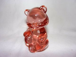 Vintage Fenton Art Glass - 5151 Rose Pink Bear - Seated