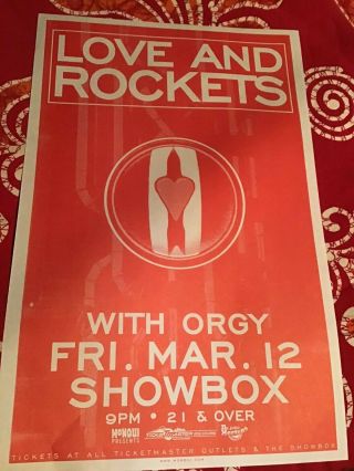 Love And Rockets.  Seattle Show Poster