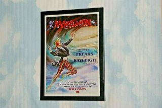 Marillion Framed A4 Rare 1988 `freaks / Kayleigh` Single Band Poster