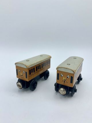 Rough Paint Thomas & Friends Wooden Railway Train - Annie,  Clarabel Coach Cars