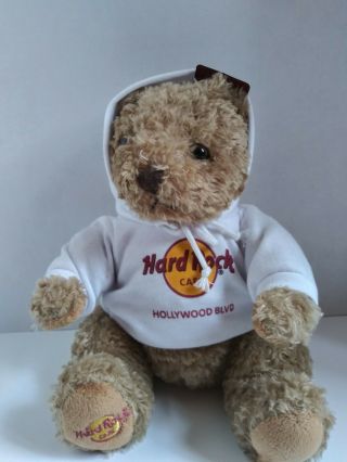 Hard Rock Cafe Hollywood Blvd Herrington Teddy Bear Plush With Hoodie