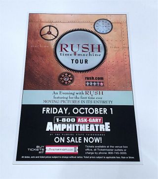 Rush Time Machine Concert Venue Tour Poster Geddy Lee Neil Peart Alex Lifeson