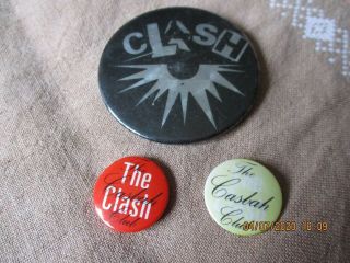 3 Vintage The Clash Badges