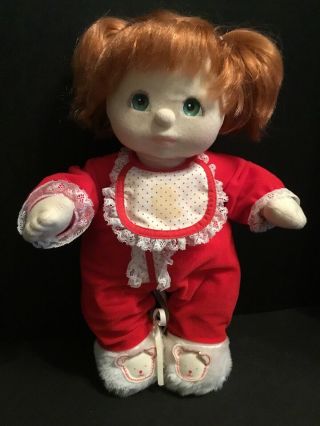 Vintage 1985 My Child Girl Doll Red Hair Pigtails Pj’s Blue Green Eyes