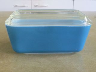 Vintage Pyrex Turquoise Blue Ovenware Refrigerator Dish With Lid - 0502 & 502 - C