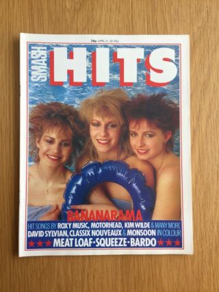 Smash Hits April 82 Bananarama,  Kim Wilde,  Roxy Music,  Meat Loaf,  Squeeze,  Vgc