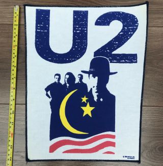 U2 Rare Uk Vintage Back Patch From 1990