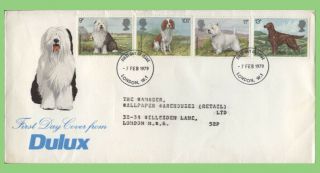 G.  B.  1979 Dogs Set On Dulux First Day Cover,  London W1