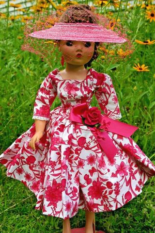 Vintage Madame Alexander Doll Cissy Clothing Dress Hat Outfit Miss Revlon Pink