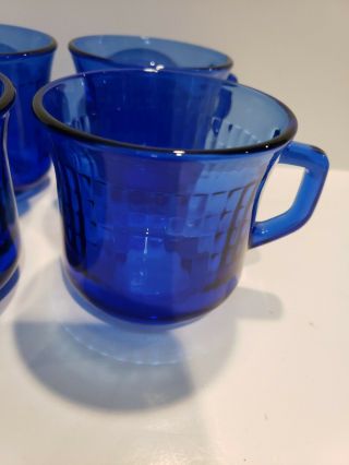 Set of 4 Vintage Coffee/ Tea Cups/ Made in Mexico Set Of 4 Cobalt Colored Glass 3