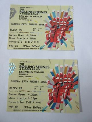 The Rolling Stones,  Concert Ticket Stubs,  X 2.  