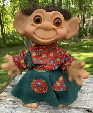 1964 Dam Things Establishment Troll Doll Made In Denmark 11”t Dam Troll Big