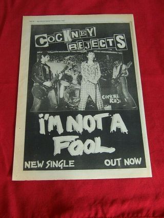 Cockney Rejects 1979 Vintage Press Poster Advert I 